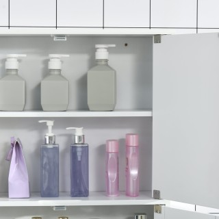 kleankin Κρεμαστό Ντουλάπι Μπάνιου με Πόρτες Καθρέφτη, 55x17,5x60cm... kleankin Κρεμαστό Ντουλάπι Μπάνιου με Πόρτες Καθρέφτη, 55x17,5x60cm...