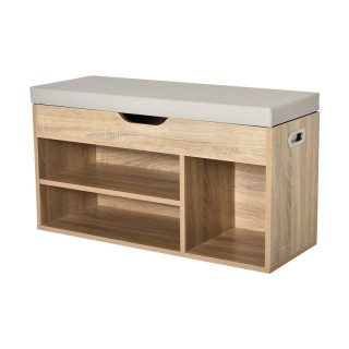 Πάγκος Αποθήκευσης Παπουτσιών με 3 Ράφια και Κάθισμα 43 x 80 x 30 c...