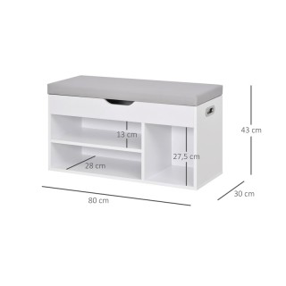 Πάγκος Αποθήκευσης Παπουτσιών με 3 Ράφια και Κάθισμα 43 x 80 x 30 c... Πάγκος Αποθήκευσης Παπουτσιών με 3 Ράφια και Κάθισμα 43 x 80 x 30 c...