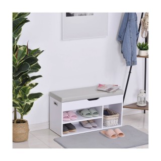 Πάγκος Αποθήκευσης Παπουτσιών με 3 Ράφια και Κάθισμα 43 x 80 x 30 c... Πάγκος Αποθήκευσης Παπουτσιών με 3 Ράφια και Κάθισμα 43 x 80 x 30 c...