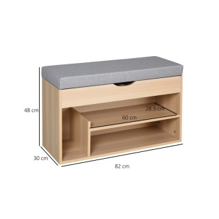 Πάγκος Αποθήκευσης Παπουτσιών με 3 Ράφια και Κάθισμα 48 x 80 x 30 c... Πάγκος Αποθήκευσης Παπουτσιών με 3 Ράφια και Κάθισμα 48 x 80 x 30 c...