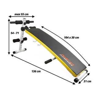 Πάγκος Κοιλιακών και Ασκήσεων Sit Up με 2 Λάστιχα Αντίστασης και 2 ...