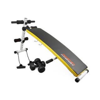 Πάγκος Κοιλιακών και Ασκήσεων Sit Up με 2 Λάστιχα Αντίστασης και 2 ...