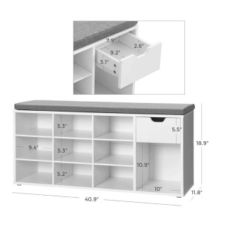 Πάγκος Αποθήκευσης Παπουτσιών με Κάθισμα και 10 Διαμερίσματα 104 x ... Πάγκος Αποθήκευσης Παπουτσιών με Κάθισμα και 10 Διαμερίσματα 104 x ...