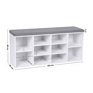 Πάγκος Αποθήκευσης Παπουτσιών με Μαξιλάρι και 10 Διαμερίσματα 104 x... Πάγκος Αποθήκευσης Παπουτσιών με Μαξιλάρι και 10 Διαμερίσματα 104 x...