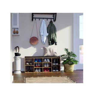 Πάγκος Αποθήκευσης Παπουτσιών με Μαξιλάρι και 10 Διαμερίσματα 104 x...