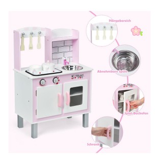 Παιδική Κουζίνα με Αξεσουάρ 55 x 30 x 80 cm Costway TY327899 Παιδική Κουζίνα με Αξεσουάρ 55 x 30 x 80 cm Costway TY327899