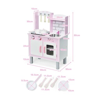 Παιδική Κουζίνα με Αξεσουάρ 55 x 30 x 80 cm Costway TY327899 Παιδική Κουζίνα με Αξεσουάρ 55 x 30 x 80 cm Costway TY327899