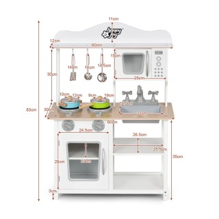 Παιδική Κουζίνα με Αξεσουάρ 60 x 30 x 83 cm Costway HW66747 Παιδική Κουζίνα με Αξεσουάρ 60 x 30 x 83 cm Costway HW66747