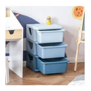 Παιδική Πλαστική Συρταριέρα με 3 Συρτάρια 37 x 37 x 56.5 cm HOMCOM ...