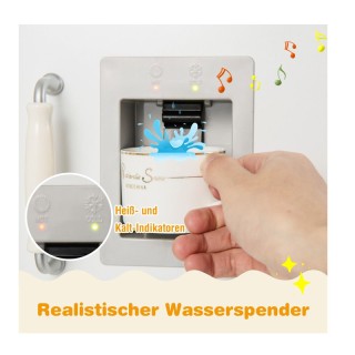 Παιδική Ξύλινη Γωνιακή Κουζίνα με Ψυγείο 65 x 60 x 85 cm Costway TP...