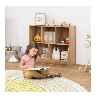 Παιδική Ξύλινη Ραφιέρα με 5 Διαμερίσματα 90 x 40 x 76 cm Costway JZ... Παιδική Ξύλινη Ραφιέρα με 5 Διαμερίσματα 90 x 40 x 76 cm Costway JZ...