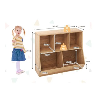 Παιδική Ξύλινη Ραφιέρα με 5 Διαμερίσματα 90 x 40 x 76 cm Costway JZ... Παιδική Ξύλινη Ραφιέρα με 5 Διαμερίσματα 90 x 40 x 76 cm Costway JZ...