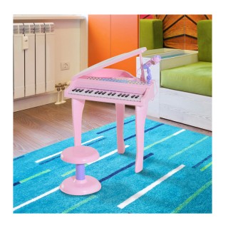 Παιδικό Ηλεκτρονικό Πιάνο με Κάθισμα και Μικρόφωνο Χρώματος Ροζ HOM... Παιδικό Ηλεκτρονικό Πιάνο με Κάθισμα και Μικρόφωνο Χρώματος Ροζ HOM...