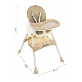 Παιδικό Κάθισμα Φαγητού 3 σε 1 Χρώματος Μπεζ Kruzzel 12060 Παιδικό Κάθισμα Φαγητού 3 σε 1 Χρώματος Μπεζ Kruzzel 12060