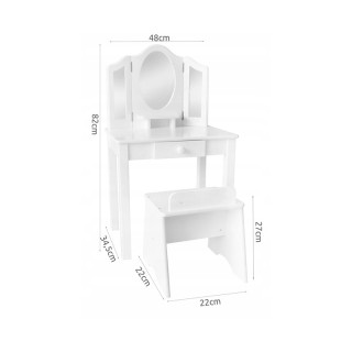 Παιδικό Ξύλινο Μπουντουάρ με Καθρέπτη και Σκαμπό 48 x 34.5 x 82 cm ... Παιδικό Ξύλινο Μπουντουάρ με Καθρέπτη και Σκαμπό 48 x 34.5 x 82 cm ...