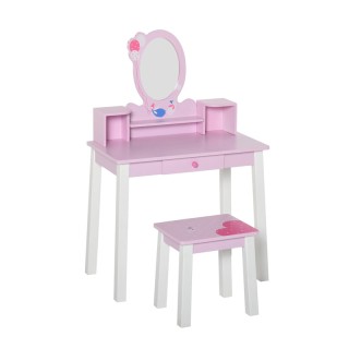 Παιδικό Ξύλινο Μπουντουάρ με Καθρέπτη και Σκαμπό 60 x 34 x 93 cm HO... Παιδικό Ξύλινο Μπουντουάρ με Καθρέπτη και Σκαμπό 60 x 34 x 93 cm HO...