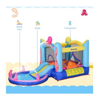 Παιδικό Φουσκωτό Κάστρο - Τραμπολίνο με Πισίνα και Τσουλήθρα 380 x ...