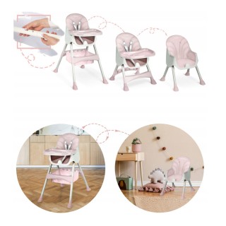 Παιδικό Κάθισμα Φαγητού 3 σε 1 Χρώματος Ροζ Ricokids Milo Παιδικό Κάθισμα Φαγητού 3 σε 1 Χρώματος Ροζ Ricokids Milo