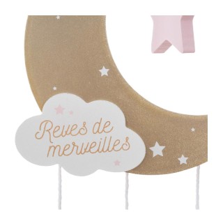 Παιδικό Ξύλινο Κρεμαστό Διακοσμητικό Φεγγάρι 43.5 cm Atmosphera 158...