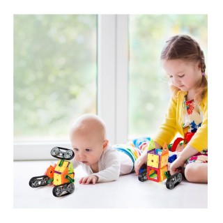 Παιδικό Μαγνητικό Σετ Κατασκευής Οχημάτων 51 τμχ Costway TY580397 Παιδικό Μαγνητικό Σετ Κατασκευής Οχημάτων 51 τμχ Costway TY580397