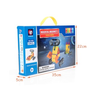 Παιδικό Μαγνητικό Σετ Κατασκευής Οχημάτων 51 τμχ Costway TY580397 Παιδικό Μαγνητικό Σετ Κατασκευής Οχημάτων 51 τμχ Costway TY580397