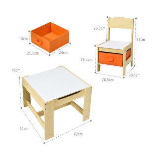 Παιδικό Σετ με Τραπέζι και 2 Καρέκλες Costway BB5584NA