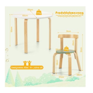 Παιδικό Σετ με Τραπέζι και 4 Καρέκλες Costway HY10044MS