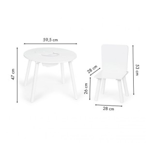 Παιδικό Σετ με Ξύλινο Στρογγυλό Τραπέζι και 2 Καρέκλες Ecotoys WH135 Παιδικό Σετ με Ξύλινο Στρογγυλό Τραπέζι και 2 Καρέκλες Ecotoys WH135