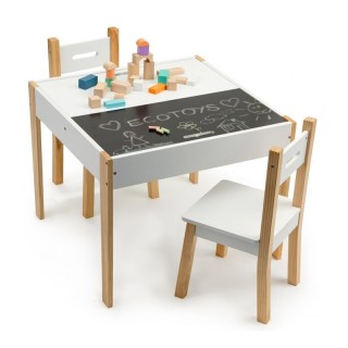 Παιδικό Σετ με Ξύλινο Τραπέζι και 2 Καρέκλες Ecotoys OT143