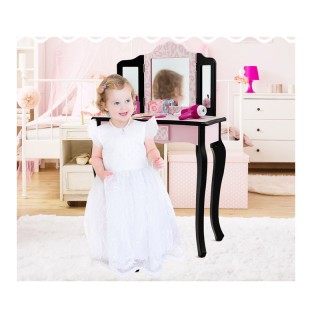 Παιδικό Ξύλινο Μπουντουάρ με Καθρέπτη και Σκαμπό 60 x 27.5 x 97.5 c... Παιδικό Ξύλινο Μπουντουάρ με Καθρέπτη και Σκαμπό 60 x 27.5 x 97.5 c...