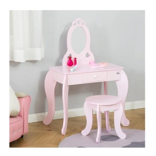 Παιδικό Ξύλινο Μπουντουάρ με Καθρέπτη και Σκαμπό 60 x 36 x 88 cm HO... Παιδικό Ξύλινο Μπουντουάρ με Καθρέπτη και Σκαμπό 60 x 36 x 88 cm HO...