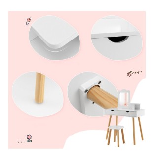 Παιδικό Ξύλινο Μπουντουάρ με Καθρέπτη και Σκαμπό 70 x 37 x 100 cm C... Παιδικό Ξύλινο Μπουντουάρ με Καθρέπτη και Σκαμπό 70 x 37 x 100 cm C...