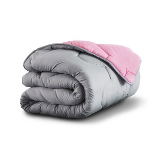 Πάπλωμα Διπλής Όψης Υπέρδιπλο 220 x 240 cm Χρώματος Γκρι / Ροζ Idom... Πάπλωμα Διπλής Όψης Υπέρδιπλο 220 x 240 cm Χρώματος Γκρι / Ροζ Idom...