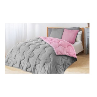 Πάπλωμα Διπλής Όψης Υπέρδιπλο 220 x 240 cm Χρώματος Γκρι / Ροζ Idom... Πάπλωμα Διπλής Όψης Υπέρδιπλο 220 x 240 cm Χρώματος Γκρι / Ροζ Idom...