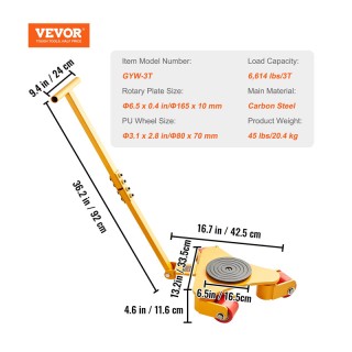 Πατίνι Μεταφοράς Φορτίων Βαρέως Τύπου 3T VEVOR GYXTKHSG13TPUGO00V0 Πατίνι Μεταφοράς Φορτίων Βαρέως Τύπου 3T VEVOR GYXTKHSG13TPUGO00V0