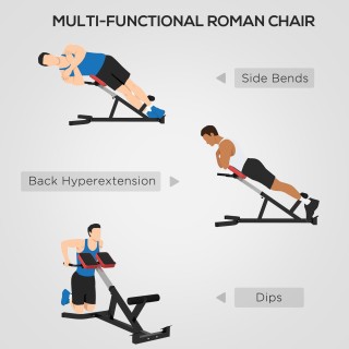 SPORTNOW Ρωμαϊκή καρέκλα ρυθμιζόμενη σε ύψος με παχιά επένδυση, από...