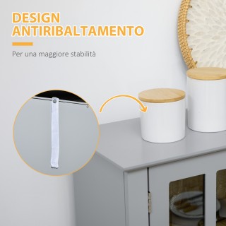 Ξύλινος Μπουφές 68 x 39.5 x 170 cm Χρώματος Γκρι HOMCOM 835-276V00GY Ξύλινος Μπουφές 68 x 39.5 x 170 cm Χρώματος Γκρι HOMCOM 835-276V00GY