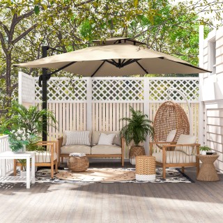 Ομπρέλα βραχίονα 3x3 m Ανακλινόμενη σε 6 θέσεις, από αλουμίνιο και ...