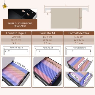 Ντουλάπι γραφείου Vinsetto με 3 συρτάρια με ρυθμιζόμενη μπάρα και δ...