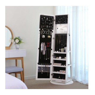 Περιστρεφόμενη Κοσμηματοθήκη Μπιζουτιέρα με Ολόσωμο Καθρέπτη 38 x 1...