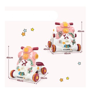 Περπατούρα με Μουσική και Φώτα 3 σε 1 46 x 46 x 46 cm Χρώματος Ροζ ...