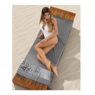 Πετσέτα Θαλάσσης 100% Βαμβάκι 90 x 170 cm Pestemal 12 Anthracite Gu... Πετσέτα Θαλάσσης 100% Βαμβάκι 90 x 170 cm Pestemal 12 Anthracite Gu...