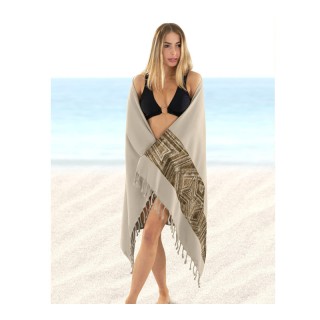 Πετσέτα Θαλάσσης 100% Βαμβάκι 90 x 170 cm Pestemal 16 Beige Guy Lar...