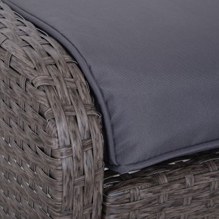 Σετ επίπλων κήπου Outsunny Μικροί καναπέδες με πουφ και τραπεζάκι σ...