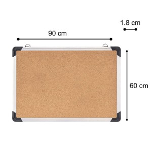 Πίνακας Ανακοινώσεων από Φελλό με Πάνελ Αλουμινίου 90 x 60 x 1.8 cm...