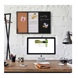 Πίνακας Ανακοινώσεων Μαγνητικός - Μαυροπίνακας και Φελλού 3 σε 1 60...