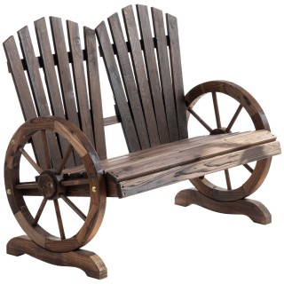 Outsunny Country Style Ξύλινος πάγκος κήπου με υποβραχιόνια τροχών,... Outsunny Country Style Ξύλινος πάγκος κήπου με υποβραχιόνια τροχών,...