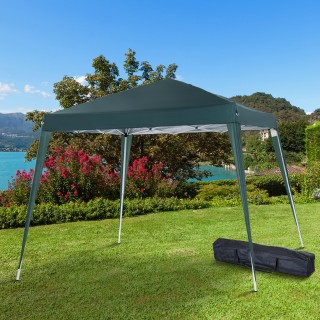 Outsunny Folding Garden Gazebo 3x3m Steel and Polyester, Green 840-...