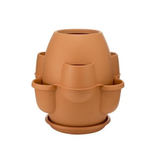 Πλαστική Γλάστρα Σύνθεσης με Πιάτο 80 x 80 cm 200 Lt Χρώματος Κεραμ... Πλαστική Γλάστρα Σύνθεσης με Πιάτο 80 x 80 cm 200 Lt Χρώματος Κεραμ...